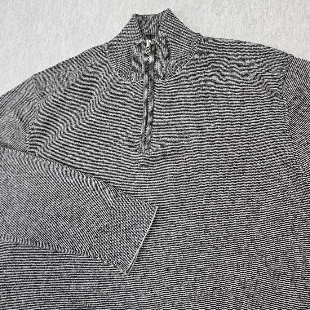Bonobos Sweater Mens Large Gray Cotton Cashmere Quarter Zip Mock Neck Pullover
